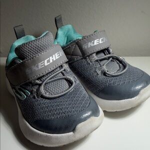 Skechers Kids' Gray and Teal Sneakers